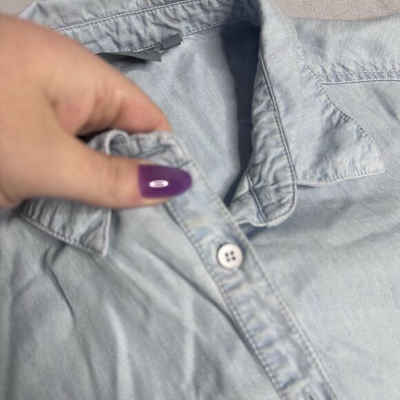 Athleta Dress Womens XXS Blue Drawstring Chambray Shirt Tunic Collared Boho‎ - Picture 6 of 12
